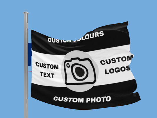 Fully customisable horizontal striped football flag