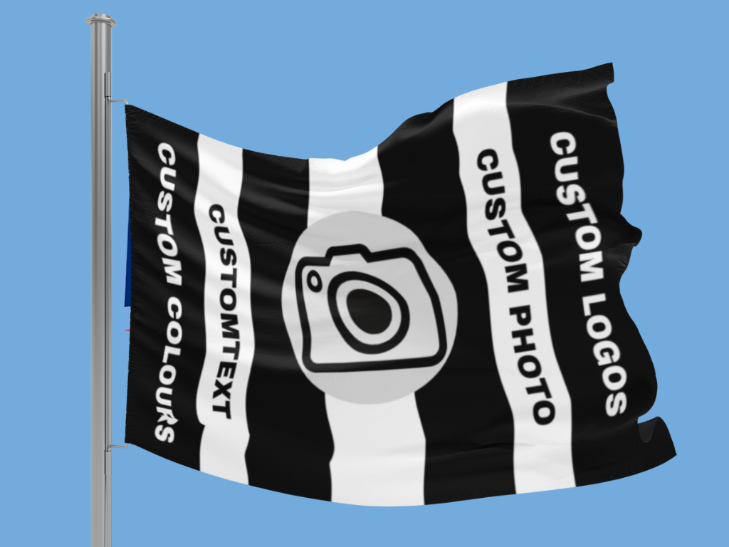 Fully customisable striped football flag