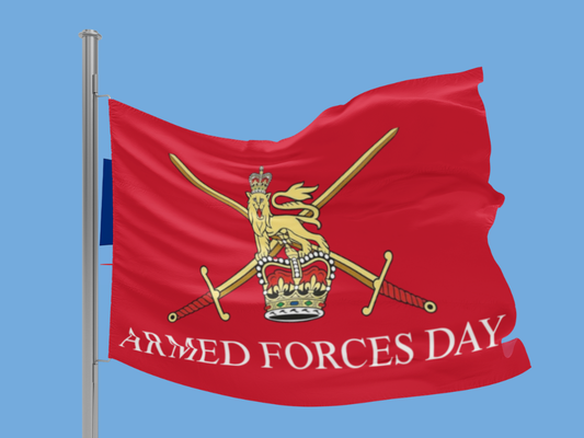 Red Armed Forces Day Flag