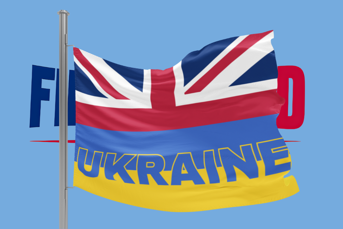 Union Jack and Ukraine Flag