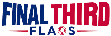 Logo for 'Final Third' with a soccer ball icon, featuring blue, red, and white colors.